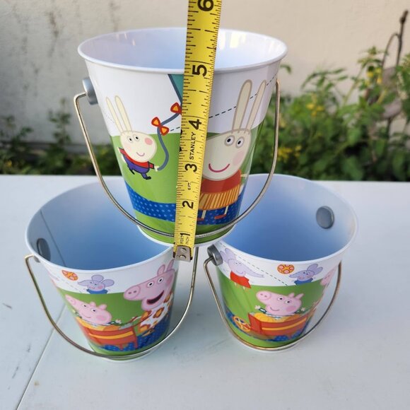 3X Peppa Pig Pail Buckets Party Bundle Party Favors Supplies Birthday Set of 3 - Picture 8 of 11